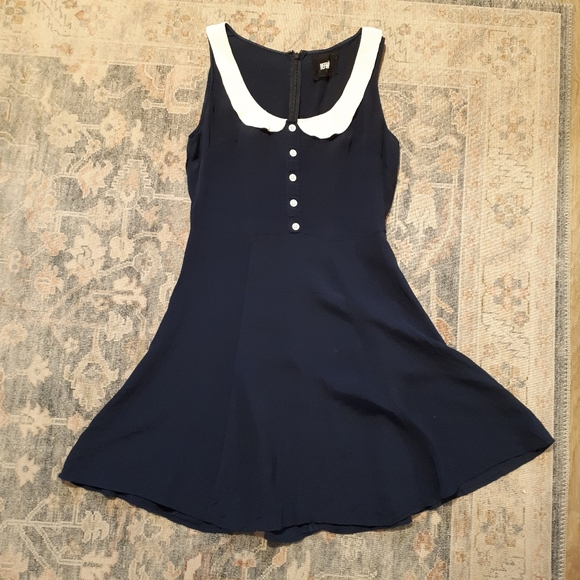 Reformation Bridget dress in navy royal - Picture 3 of 11